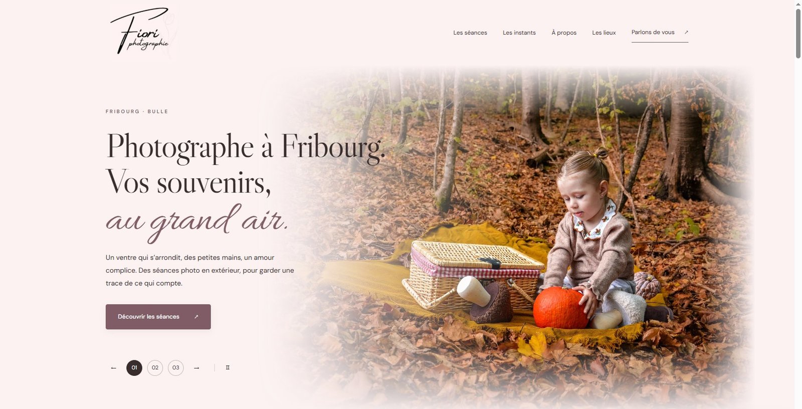 Aperçu du site Fiori Photographie